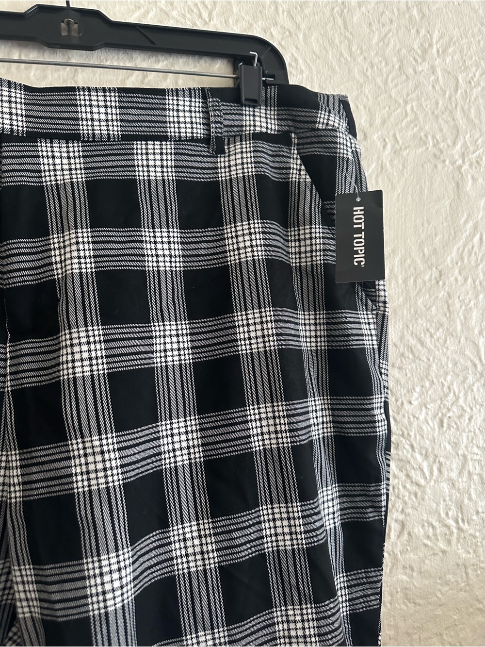 Hot Topic Black White Plaid Chain Plaid Trousers NWT Plus 3X - Picture 5 of 7